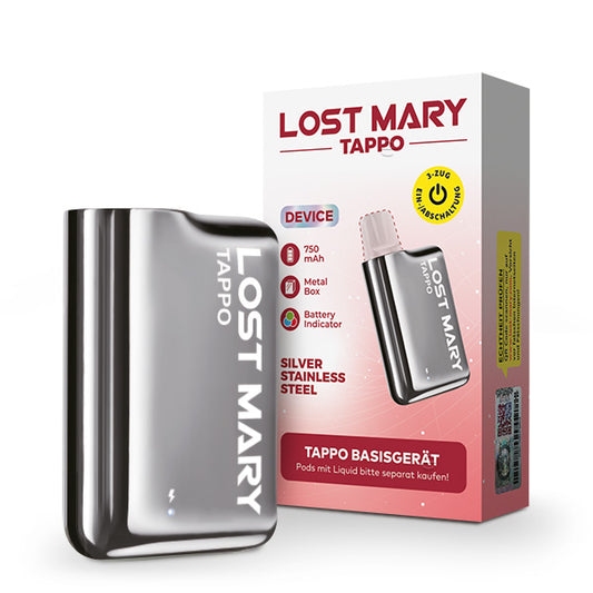 Lost Mary Tappo Prefilled Pod System Silver Stainless Steel